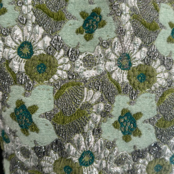 J.Crew Green Floral Brocade Women's Sweatshirt - Picture 2 of 6
